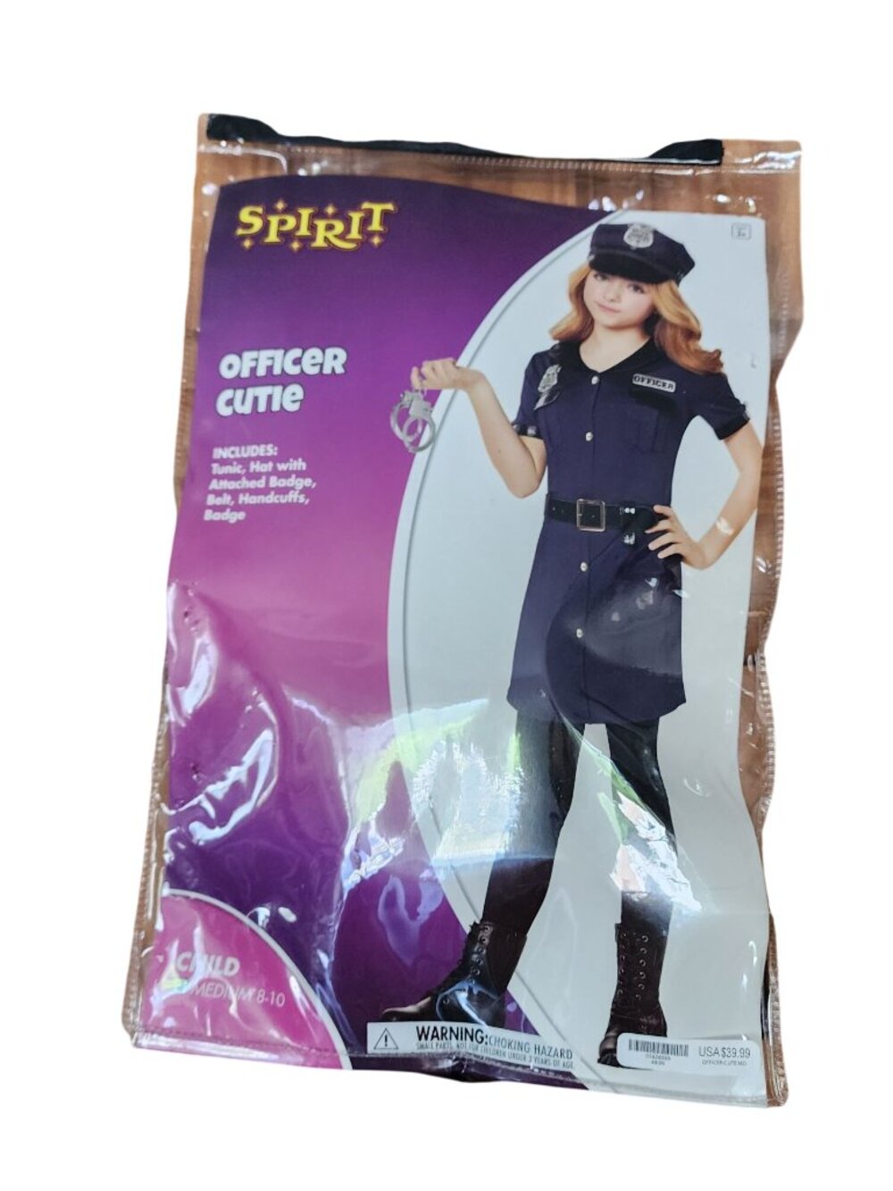 Officer Cutie Spirit Halloween Girls Costume Size 8 - 10